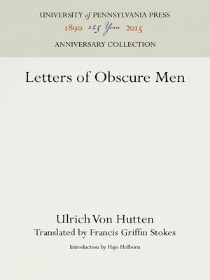 cover image of Letters of Obscure Men